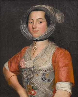 Arlésienne aux oeillets - huile sur toile